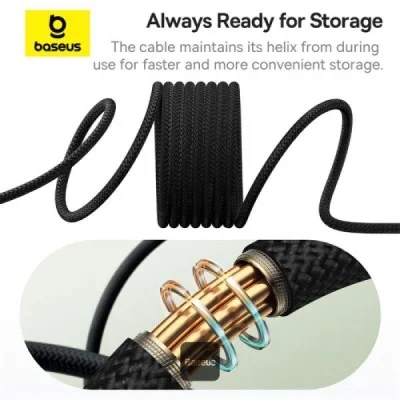 Baseus Tungsten Gold Magnetic Charging Cable USB-C to USB-C 100W 1m - Black